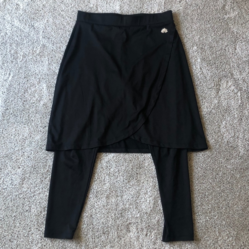 Snoga Skirted Leggings  - faux wrap  - ankle length  - L  - Black